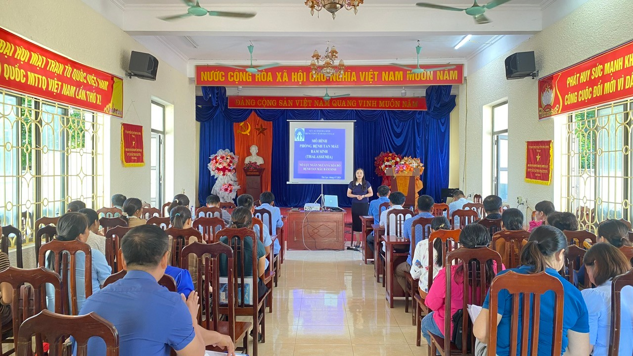 XÃ NHÂN MỸ - TÂN LẠC HỘI NGHỊ TRUYỀN THÔNG MÔ HÌNH PHÒNG BỆNH TAN MÁU BẨM SINH NĂM 2024