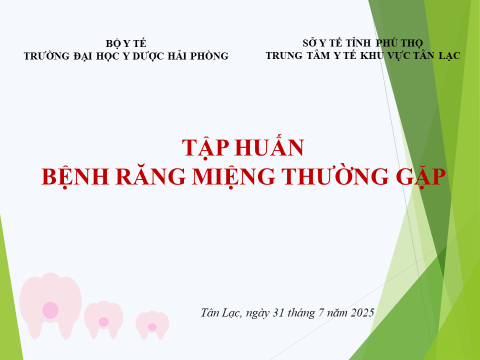 TRUNG TÂM Y TẾ KHU VỰC TÂN LẠC TỔ CHỨC TẬP HUẤN BỆNH LÝ RĂNG MIỆNG THƯỜNG GẶP